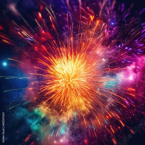 A burst of colorful fireworks signifying celebration and excitement 