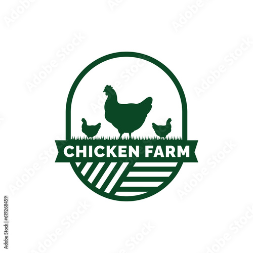 Chicken farm logo design vector. Livestock logo vector