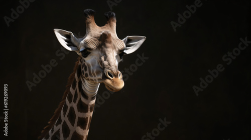giraffe head close up animal wildlife neck mammal generative ai © KWY