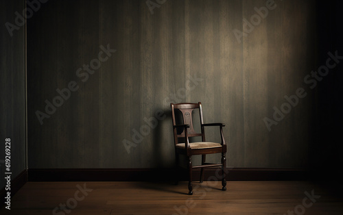 Vacant empty chair in a room. Dementia, mental or cognitive disorder, sense of loneliness and isolation concept