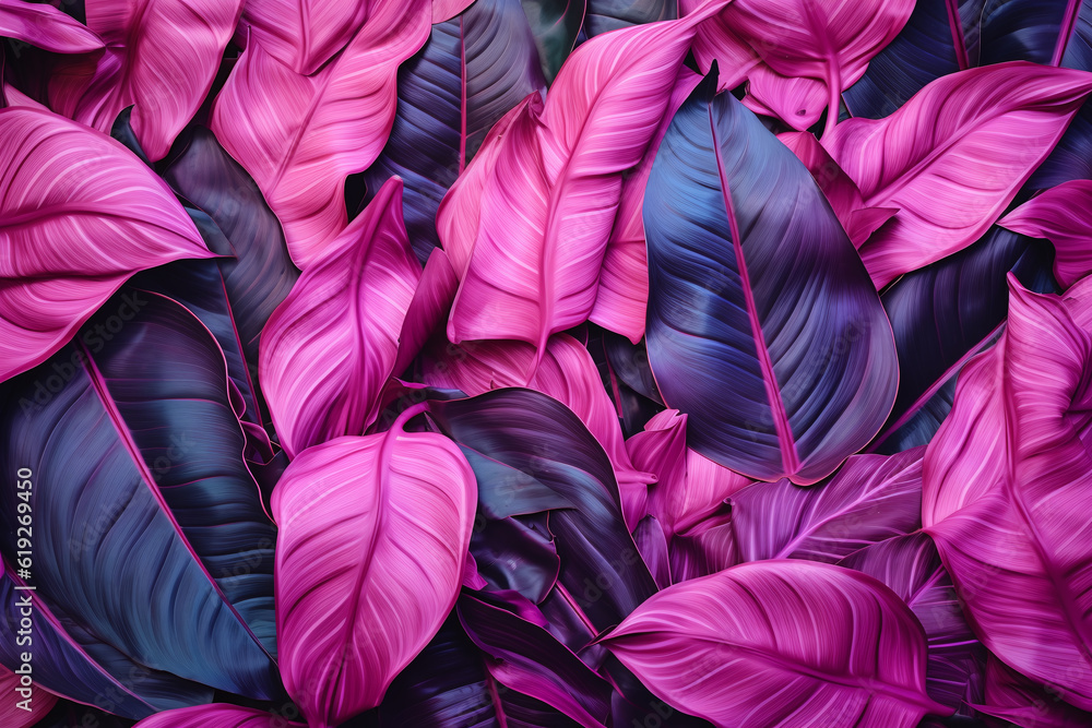 a pink leaves, in the style of new american color photography, sumatraism, tropical symbolism.. Generative AI a pink leaves, in the style of new american color photography, sumatraism, tropical symbolism.. Generative AI