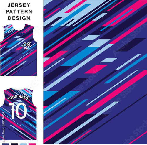 Abstract line concept vector jersey pattern template for printing or sublimation sports uniforms football volleyball basketball e-sports cycling and fishing Free Vector.