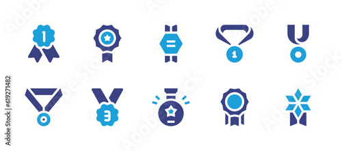 Medal icon set. Duotone color. Vector illustration. Containing gold medal  medal  bronze medal.