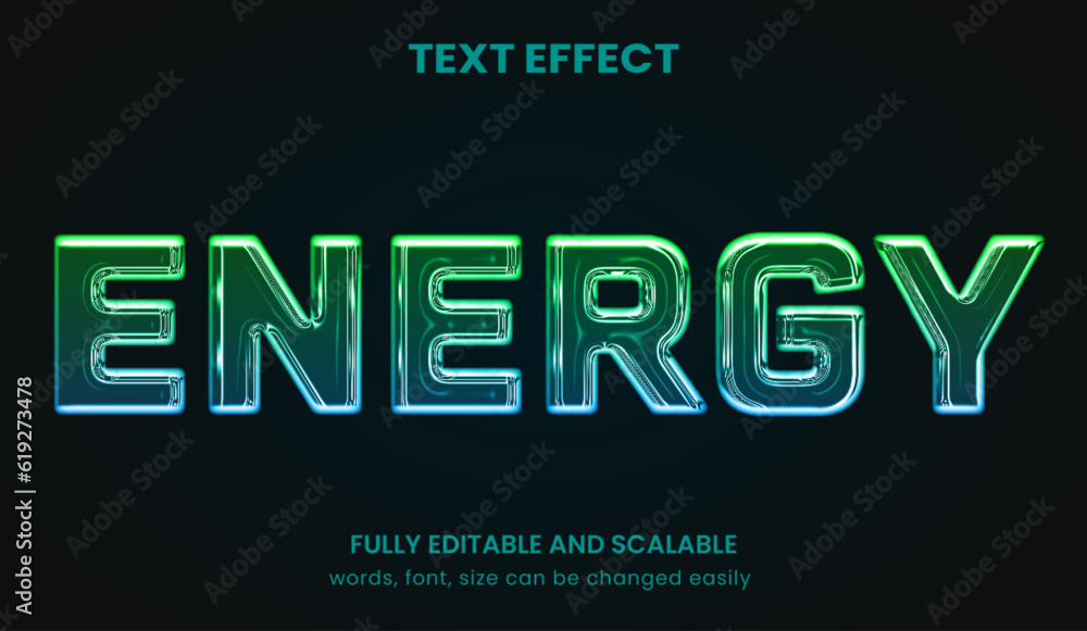 transparent glowing neon bubble 3d graphic style editable text effect