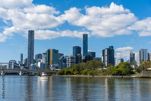 Brisbane city view from the Bicentennial Bikeway.