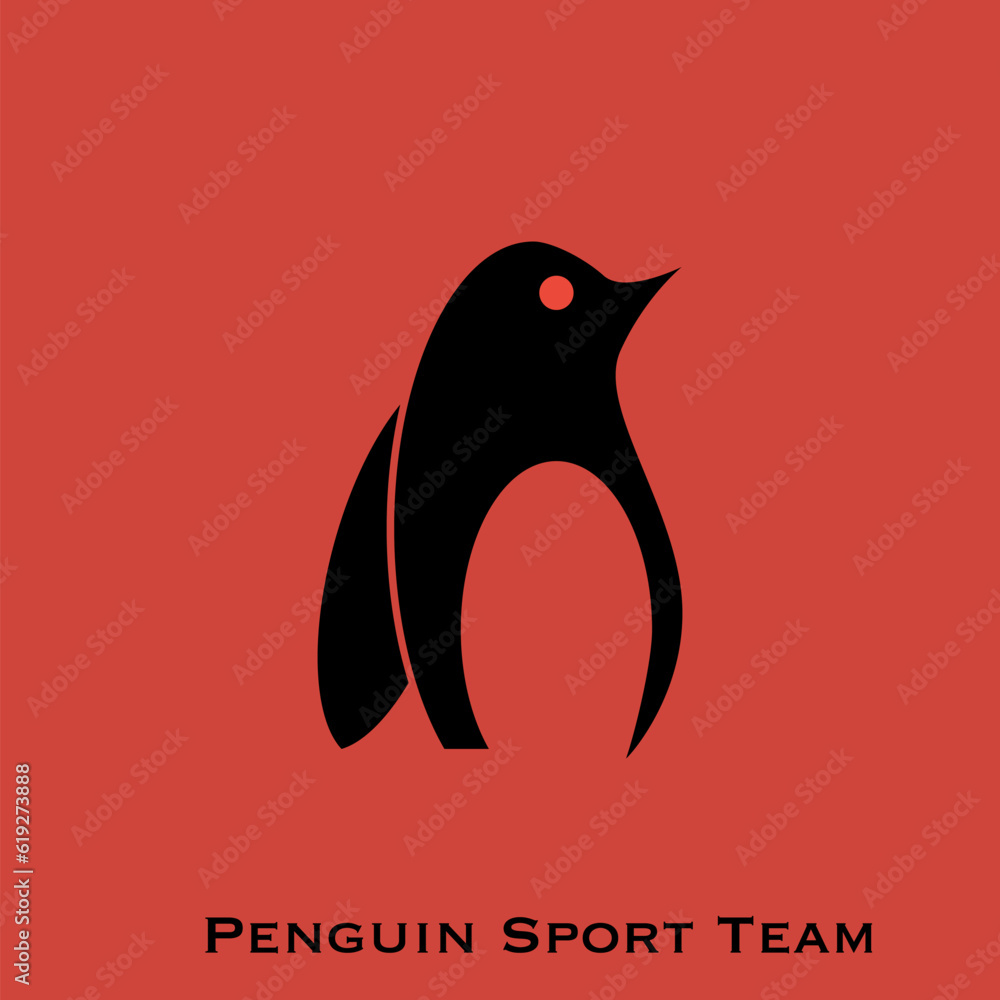 Black penguin vector logo. Penguin illustration. Black penguin vector logo. Penguin illustration.