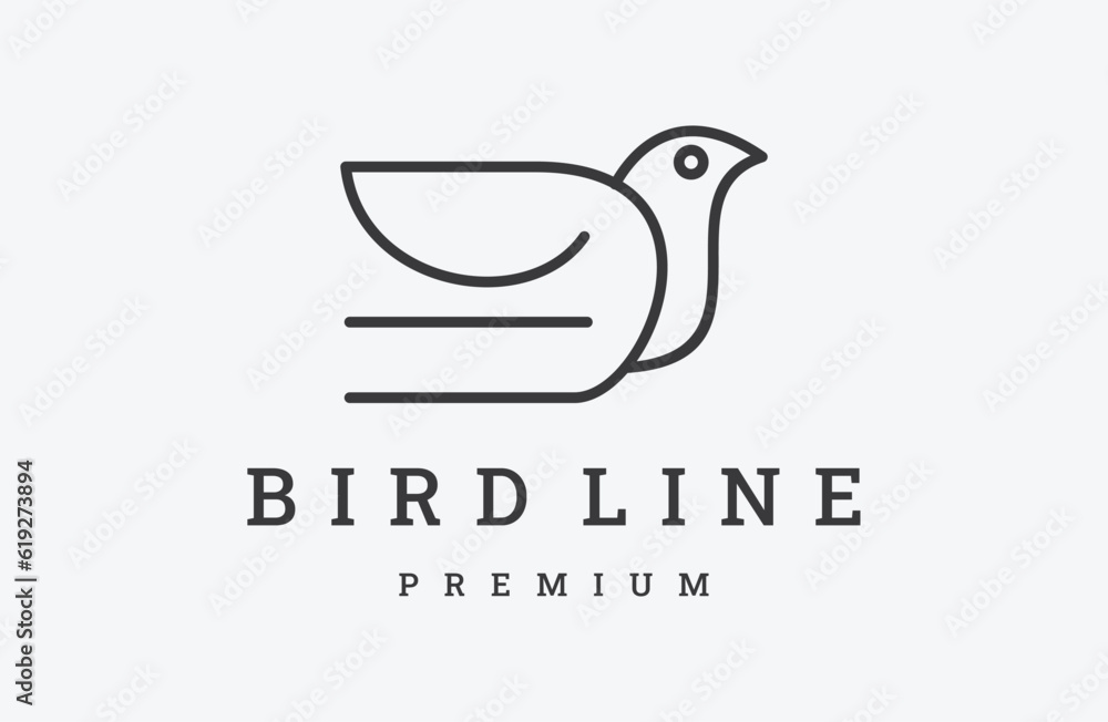 Bird with line style logo icon design template flat vector Bird with line style logo icon design template flat vector