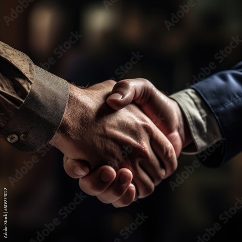 Closeup of a handshake between business partners  photo