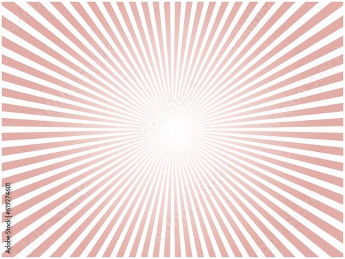 太陽光線が輝くイメージのシンプルな集中線背景素材_レッド