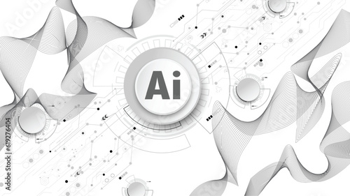 Chatbot OpenAi and line technology network background. Smart AI or Artificial Intelligence vector illustration using.Digital technology and Abstract background concept.