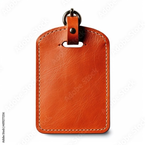 Luggage tag isolated on white generative AI