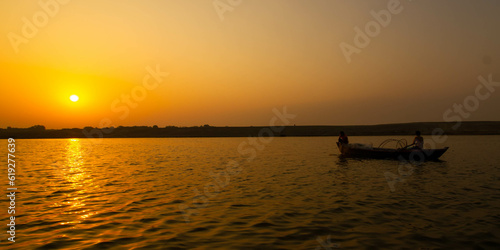 Sunrise at Ganges river photo