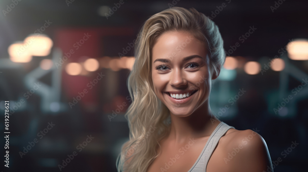 Smiling 30 year old woman at the gym Smiling 30 year old woman at the gym