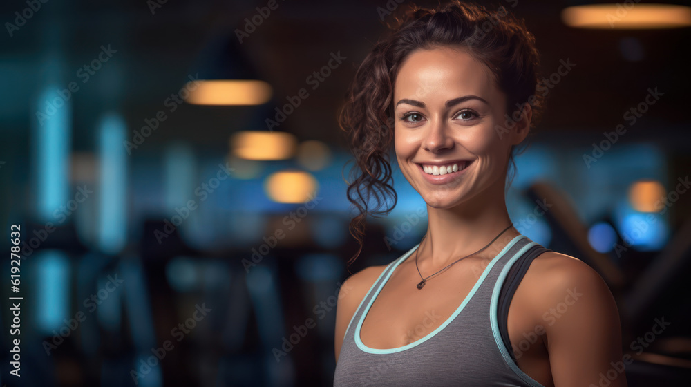 Smiling 30 year old woman at the gym Smiling 30 year old woman at the gym