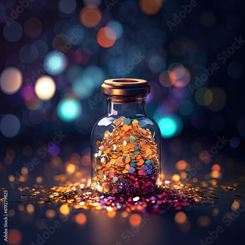 Sparkling glitter bokeh generative AI