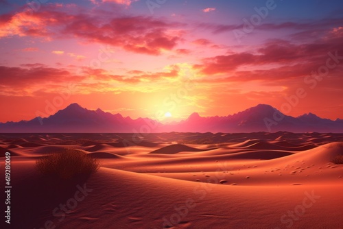 A desert landscape at sunset © Postproduction