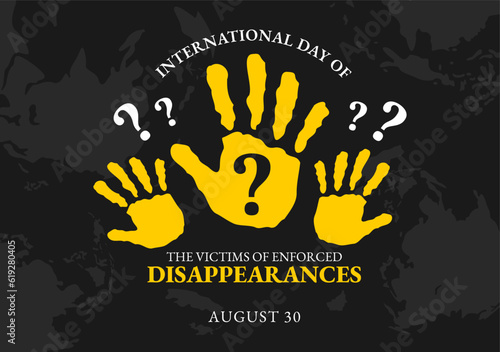 International Day of the Victims of Enforced Disappearances Vector Illustration on August 30 with Missing Person or Lost People Templates