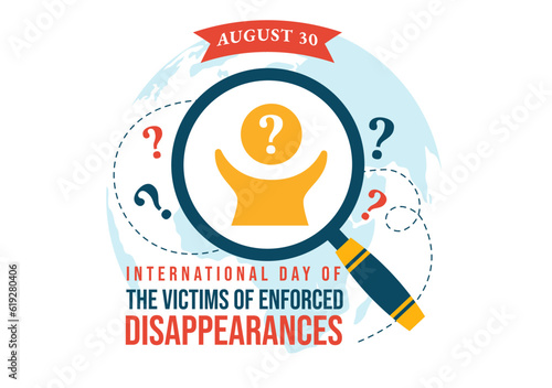 International Day of the Victims of Enforced Disappearances Vector Illustration on August 30 with Missing Person or Lost People Templates