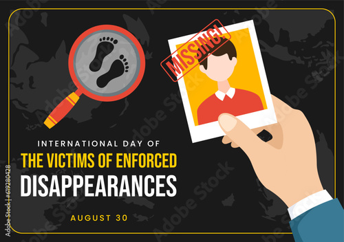 International Day of the Victims of Enforced Disappearances Vector Illustration on August 30 with Missing Person or Lost People Templates