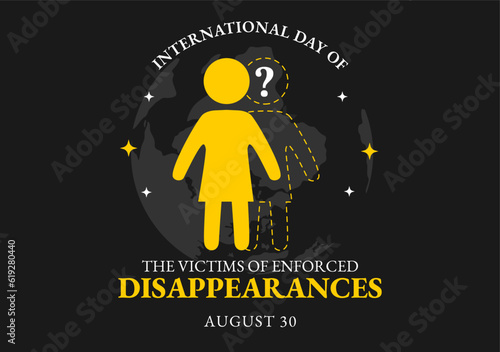 International Day of the Victims of Enforced Disappearances Vector Illustration on August 30 with Missing Person or Lost People Templates