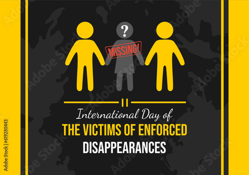 International Day of the Victims of Enforced Disappearances Vector Illustration on August 30 with Missing Person or Lost People Templates