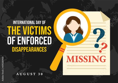International Day of the Victims of Enforced Disappearances Vector Illustration on August 30 with Missing Person or Lost People Templates