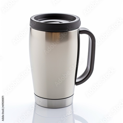 Travel mug isolated on white 