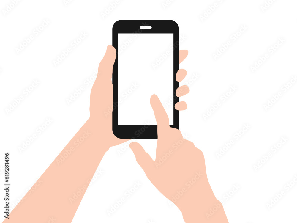 スマートフォンを操作する手 スマートフォンを操作する手