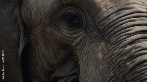 close up of a elephant animal mammal wildlife eye generative ai © KWY