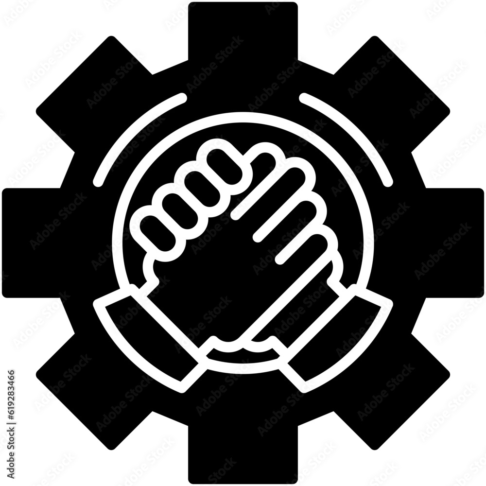 Commitment Icon. Trust Handshake Partnership Symbol Stock Illustration. Vector Solid Icons For UI Web Design And Presentation