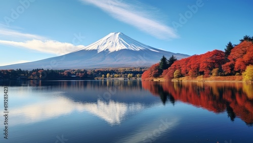 autumn seasons  mountains  and lakes in Japan