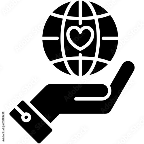 Social Responsibility Icon. World Corporate Impact Symbol Stock Illustration. Vector Solid Icons For UI Web Design And Presentation