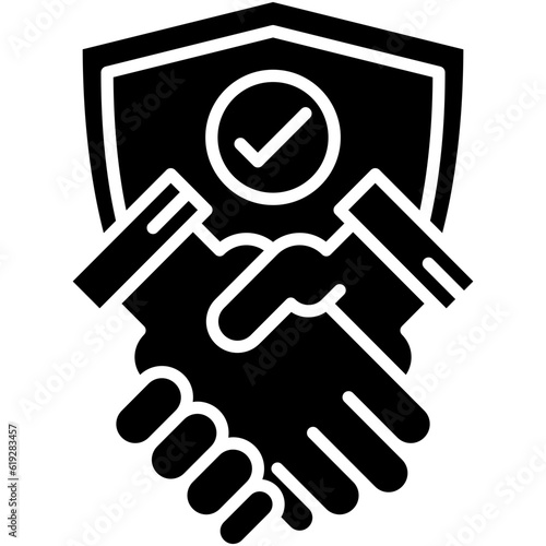 Commitment Icon. Trust Handshake Partnership Symbol Stock Illustration. Vector Solid Icons For UI Web Design And Presentation