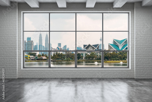 Photography Downtown Kuala Lumpur City Skyline Buildings from High Rise Window