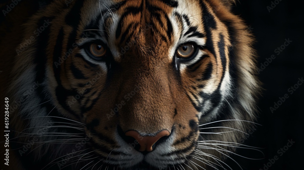 Naklejka premium portrait of a tiger generative ai