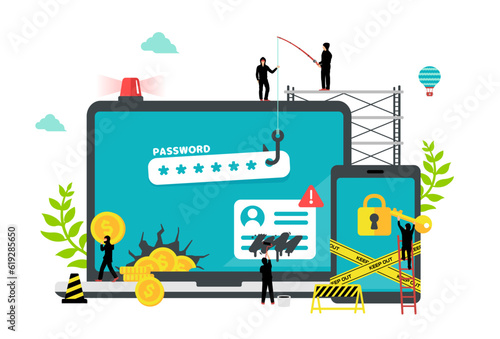 Cyber crime ( Internet security ) vector illustration