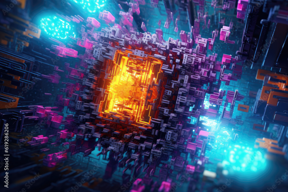Neon High-Tech Abstract Background Neon High-Tech Abstract Background