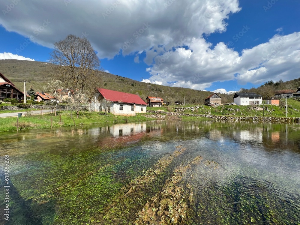 The springs of the Gacka river - Tonkovic spring, Croatia (Izvori rijeke Gacke ili Vrila Gacke - Tonkovićevo vrilo ili Tonković vrilo, Sinac - Lika, Hrvatska) The springs of the Gacka river - Tonkovic spring, Croatia (Izvori rijeke Gacke ili Vrila Gacke - Tonkovićevo vrilo ili Tonković vrilo, Sinac - Lika, Hrvatska)