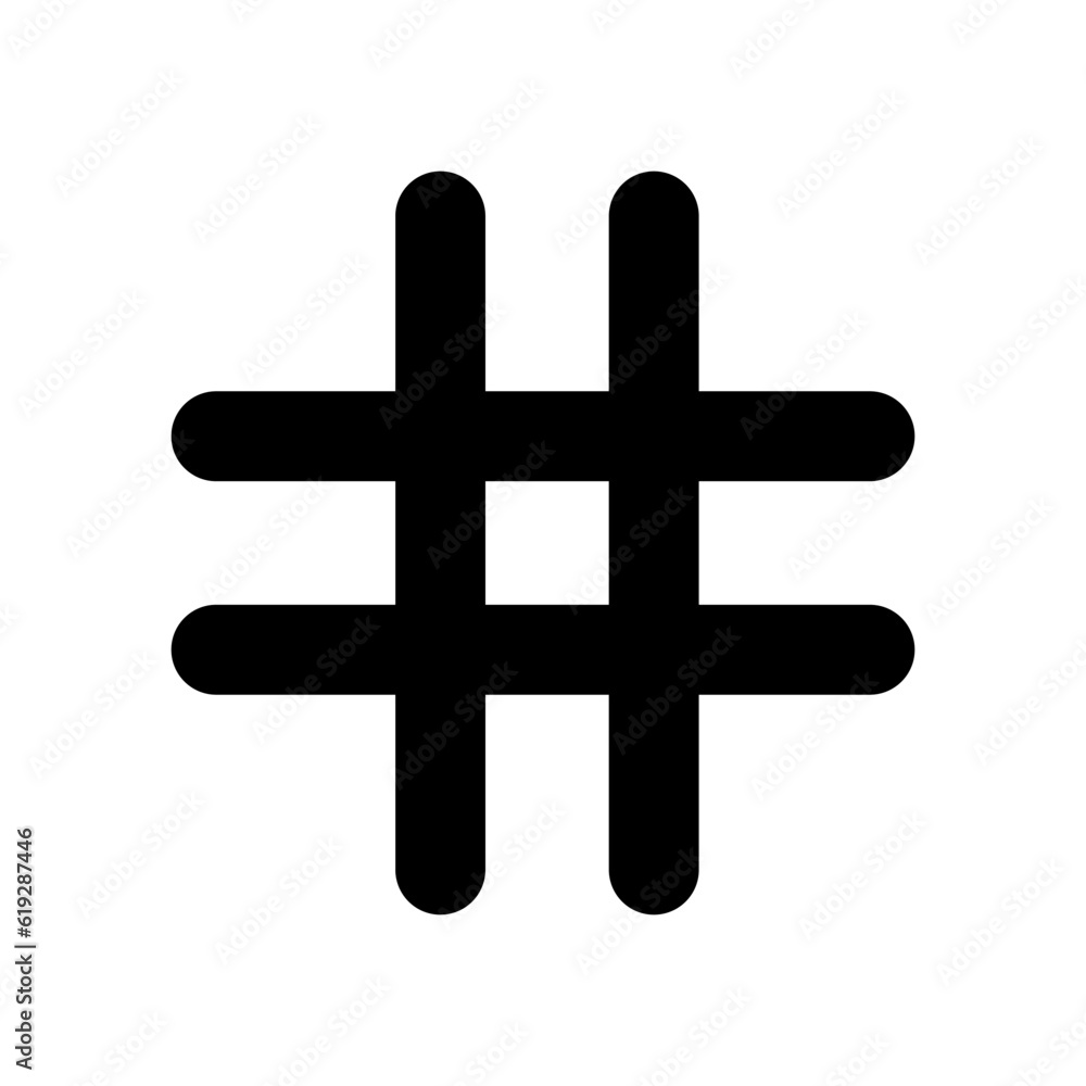 Fototapeta premium Hashtag sign icon. Vector illustration. stock image.