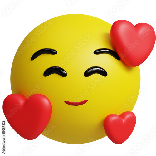 Cuadro en lienzo 3D Love Emoji