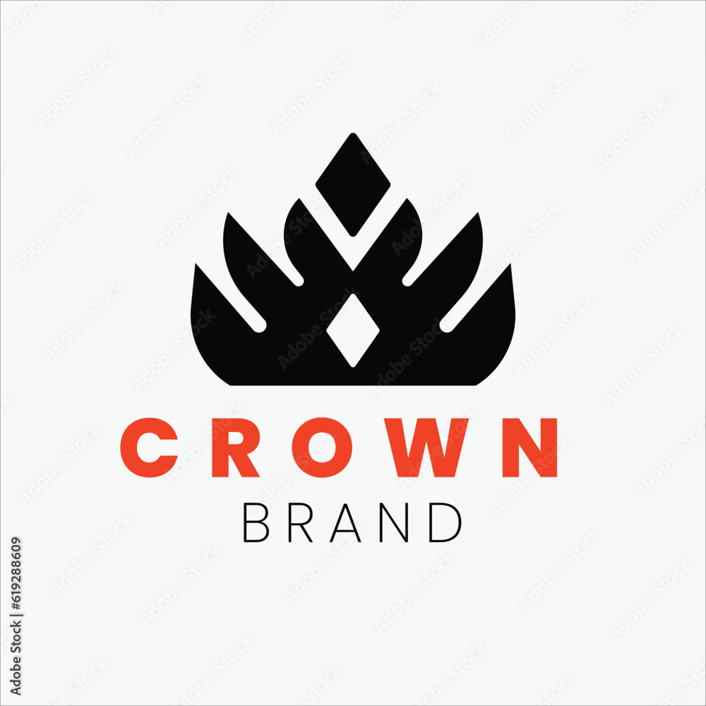 Simple Heart Crown Branding Logo Template Simple Heart Crown Branding Logo Template