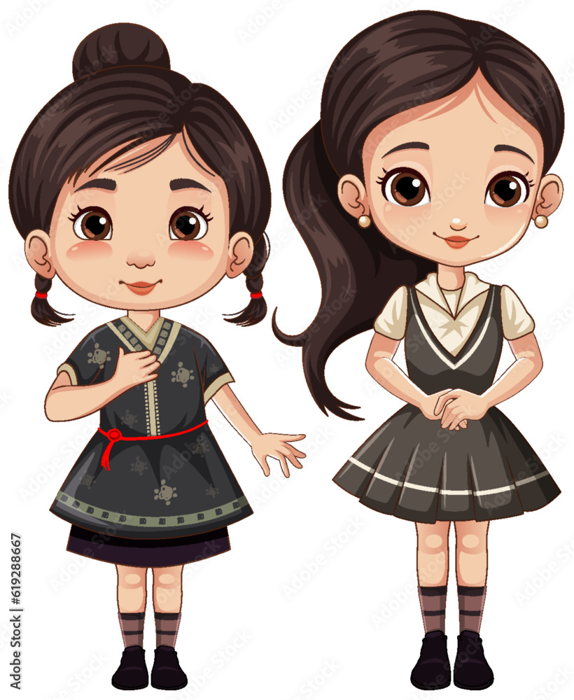 Cute female student cartoon character Cute female student cartoon character