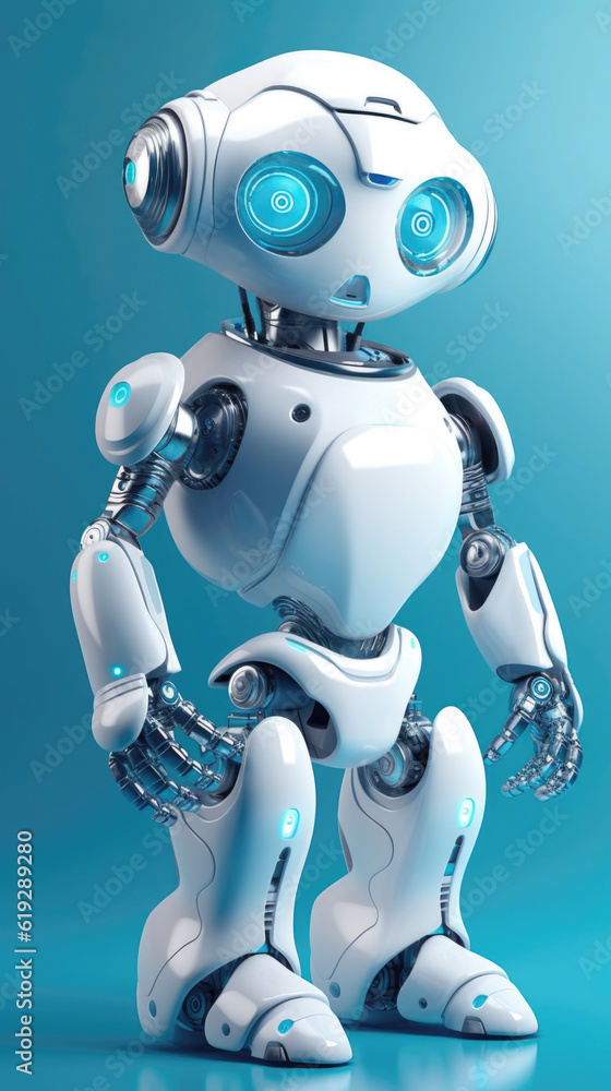 White AI Robot Assistant Children's Friend Toy Generative AI White AI Robot Assistant Children's Friend Toy Generative AI
