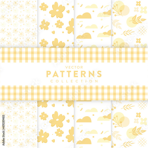 Vector patterns collections yellow seamless pattern
 photo