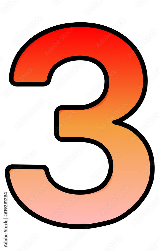 Fototapeta premium Numbers Name 0 to 9 (zero to nine)