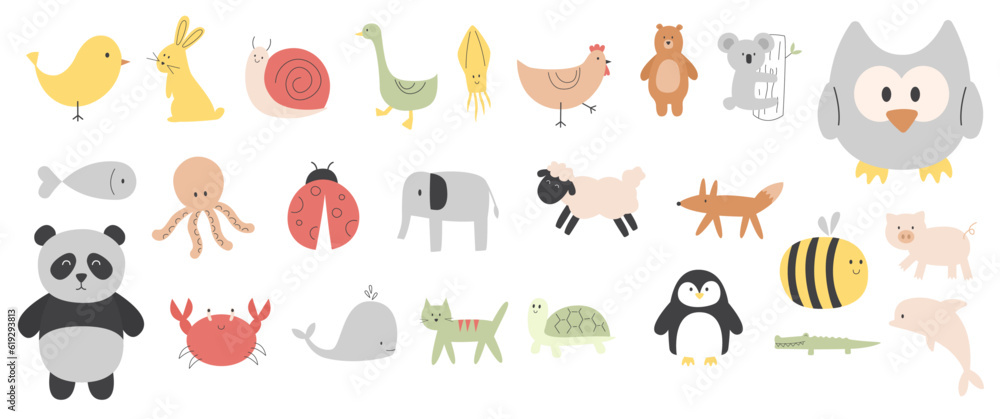 Obraz premium Cute Simple Animal Illustration 2