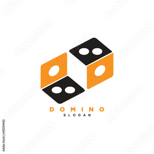 Flip domino card logo design vector for your brand or business