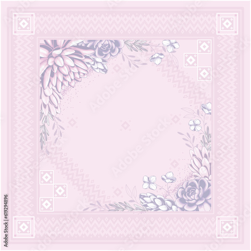 beautiful pink floral scarf hijab template