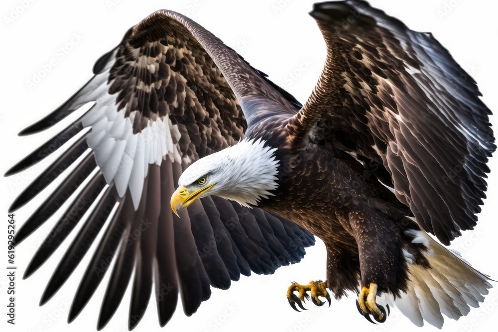 Obraz premium majestic eagle soaring in the sky with its wings outstretched. Generative AI