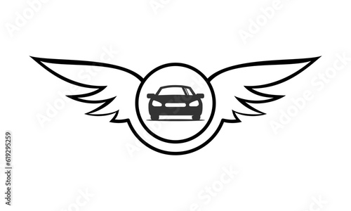 car with fly design template illustration